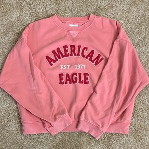American Eagle Outfitters Coral Crew Neck Sweatshirt